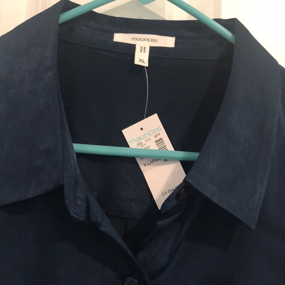 Maurices NWT XL Ladies LS Button Down Blouse - Picture 3 of 5